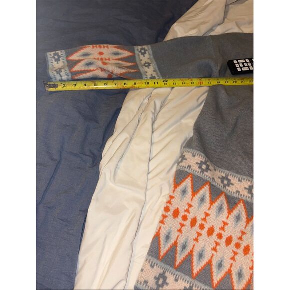 Women’s Mid Length Wrap Sweater With Beautiful Geometric Details. - Picture 1 of 7